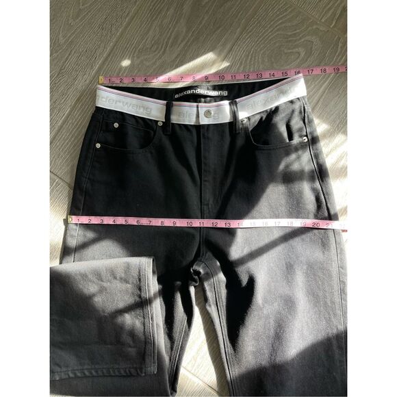 ALEXANDER WANG Logo High Waist Straight Leg Nonstretch Jeans Size 31 NWOT - Picture 8 of 9